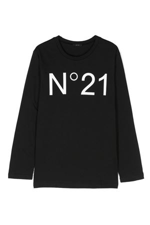 black cotton tshirt N°21 KIDS | N21808N01530N900